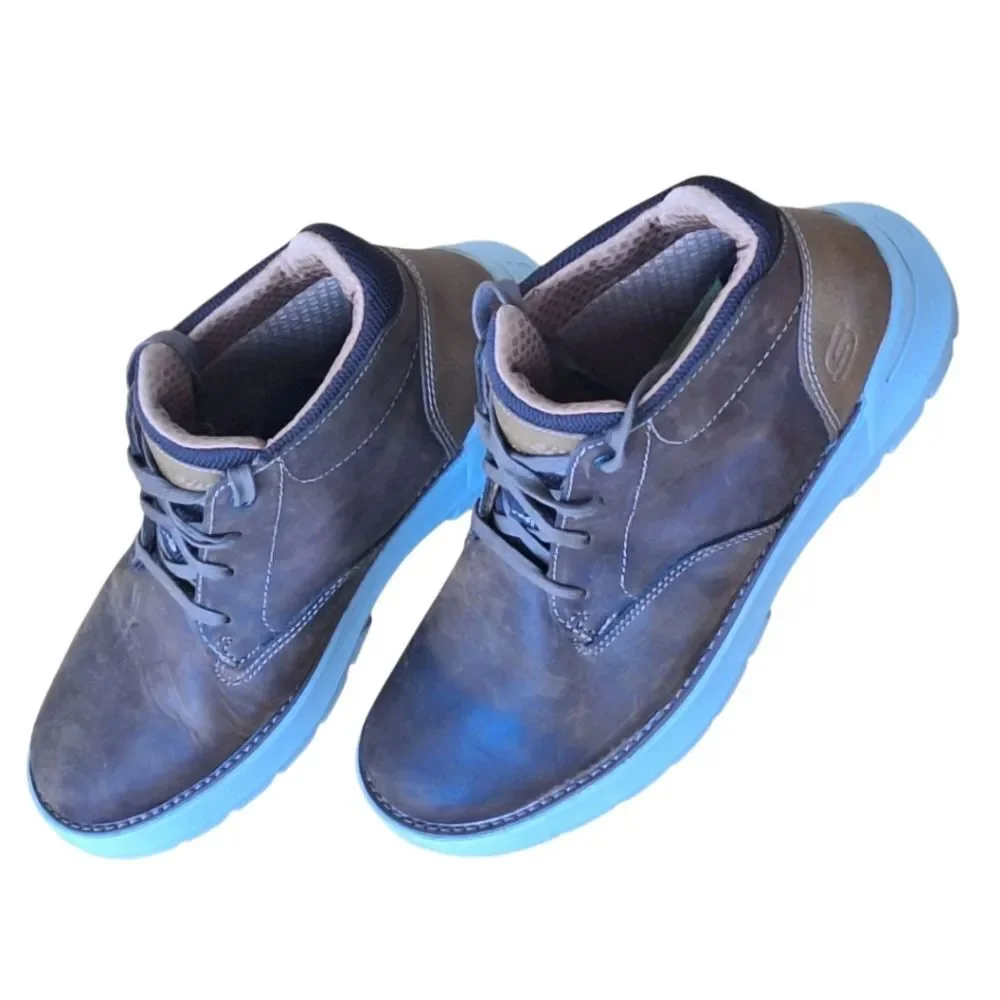 Skechers Streetwear Doveno Molens Chukka LaceUp Boot Lightweight Brown Leather 7